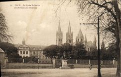 VINTAGE POSTCARD Caen the Maiherbe College and L Abbey with the Men