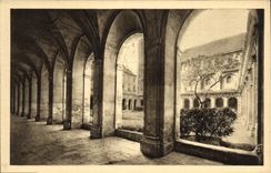 VINTAGE POSTCARD Caen the Malherbe College Old abbey with the men the cloister