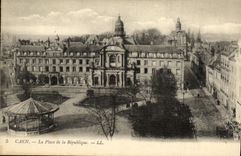 VINTAGE POSTCARD Caen the Place of the Republic