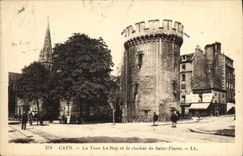 VINTAGE POSTCARD Caen the Tower Roy and the Bell tower of Saint Pierre