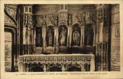 VINTAGE POSTCARD Caen Church Saint Pierre Details of L Interior