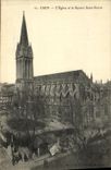 VINTAGE POSTCARD Caen L Church and the Public garden Saint Pierre