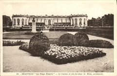 VINTAGE POSTCARD Deauville the Flowered Beach the Casino