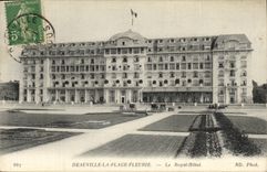 VINTAGE POSTCARD Deauville the Flowered Beach the Royal Hotel