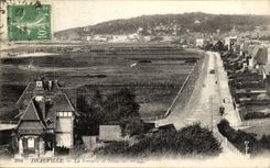 VINTAGE POSTCARD Deauville the Terrace and Trouville