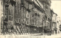 VINTAGE POSTCARD Lisieux Manor of the Salamander Detail of the sculptures