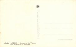 VINTAGE POSTCARD Lisieux Avenue Of co  Therese Towards the Therese Statue Towards the Statue and the Basilica