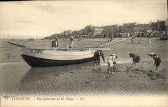 VINTAGE POSTCARD Langrune View of the Beach