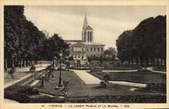VINTAGE POSTCARD Lisieux the Public garden And the Museum