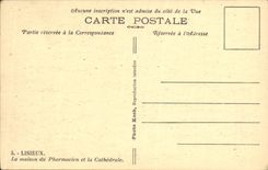 VINTAGE POSTCARD Lisieux the House of the Pharmacist and the Cathedral