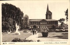 VINTAGE POSTCARD Lisieux Public garden Museum Cathedral