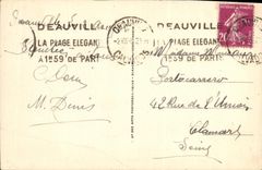 VINTAGE POSTCARD Deauville the Flowered Beach Morny Place