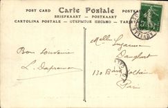 VINTAGE POSTCARD Deauville Beach Flowered Normandy Hotel houses and court seen from on L entered