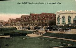 VINTAGE POSTCARD Deauville Gardens and Normandy Hotel