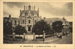 VINTAGE POSTCARD Deauville the Town hall and the Post office