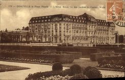 VINTAGE POSTCARD Deauville the Flowered Beach L Royal Hotel seen of the gardens of the casino