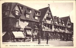 VINTAGE POSTCARD Deauville the Flowered Beach Normandy Hotel