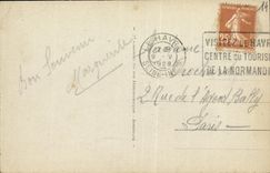 VINTAGE POSTCARD Deauville the Flowered Beach Street Gontaut Biron and Tennis