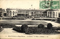 VINTAGE POSTCARD Deauville the Flowered Beach the Casino