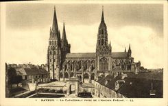 POSTAL Bayeux de la VENDIMIA la catedral tomada de L Eveche viejo