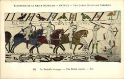 POSTAL Bayeux TApisserie de la VENDIMIA de la reina de Matilde que la batalla D contrata