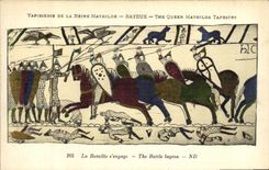 POSTAL Bayeux TApisserie de la VENDIMIA de la reina de Matilde que la batalla S contrata