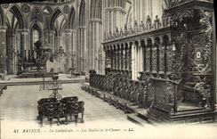 POSTAL Bayeux de la VENDIMIA las paradas y el estribillo de la catedral