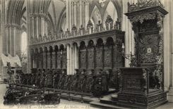 POSTAL Bayeux de la VENDIMIA las paradas de la catedral