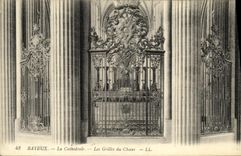 POSTAL Bayeux de la VENDIMIA las rejillas de la catedral del estribillo