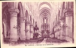 VINTAGE POSTCARD Interior Lisieux of the Cathedral