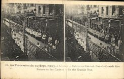 VINTAGE POSTCARD Lisieux the procession of September 30th  1925 Return of the carmel In main street
