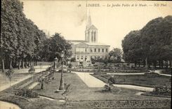 VINTAGE POSTCARD Lisieux the Public garden and the Museum