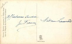 La POSTAL Lisieux Grouep de la VENDIMIA talla la superacion del puente principal del horno en la camara acorazada de las monjas carmelitas