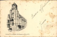 POSTAL Lisieux L St Jacques de la VENDIMIA de la iglesia