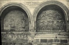 Arcadas del St Pedro Trnsept de la catedral de Lisieux de la POSTAL de la VENDIMIA de los medallones