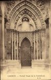 Puerta occidental de Lisieux de la POSTAL de la VENDIMIA de la catedral