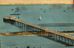 POSTAL Trouville de la VENDIMIA la salida de la caminata de los embarcaderos del barco de Le Havre