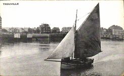 Barco de Trouville de la POSTAL de la VENDIMIA