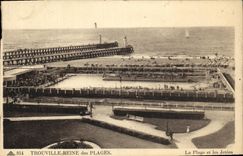 Reina de Trouville de la POSTAL de la VENDIMIA de las playas la playa y la piscina de los embarcaderos