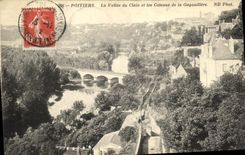 VINTAGE POSTCARD Poitiers the Valley of Clain and Slopes of Gagouillere