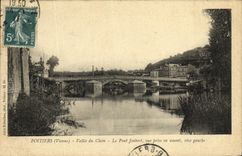 VINTAGE POSTCARD Poitiers the Valley of Clain the Joubert Bridge seen from upstream left bank