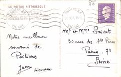 VINTAGE POSTCARD Poitiers the grid D honor of the park of Blossac creates by the Count of Bourdonnaye