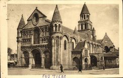VINTAGE POSTCARD Poitiers Church Notre Dame la grande