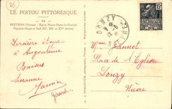 VINTAGE POSTCARD Poitiers Church Notre Dame la grande
