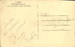 VINTAGE POSTCARD Poitiers the Joubert Bridge and Coteau of the Dunes Dog German Shepherd