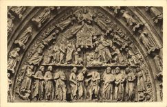 VINTAGE POSTCARD Poitiers Cathedral Saint Pierre Tympanum of the Southern Gate History of Thomas Saint