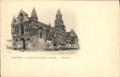 VINTAGE POSTCARD Poitiers L Church Notre Dame la grande