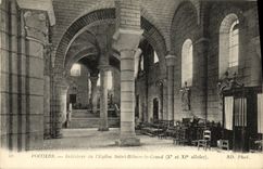 VINTAGE POSTCARD Interior Poitiers of L Church Hilaire Saint the Large one