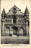 VINTAGE POSTCARD Poitiers Principal Frontage Oaest of Notre Dame la grande