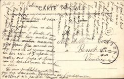 La POSTAL Saint Laurent de la VENDIMIA encendido separa L iglesia de Chapelie del convento de las muchachas